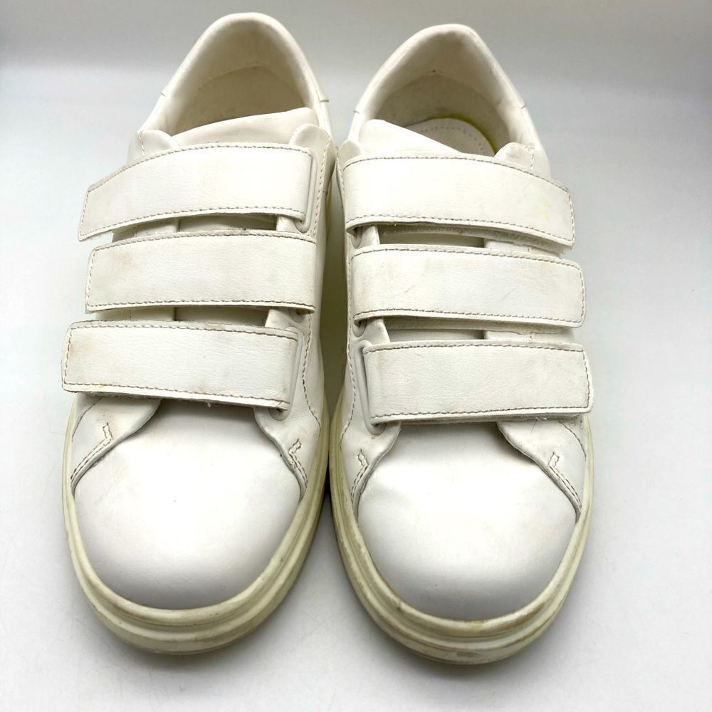 Zara Unisex White Leather Sneakers Size 40/10/260